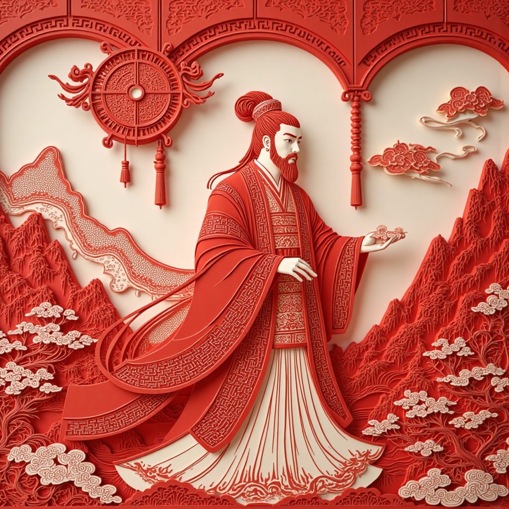 逍遥游 剪纸风插画 四