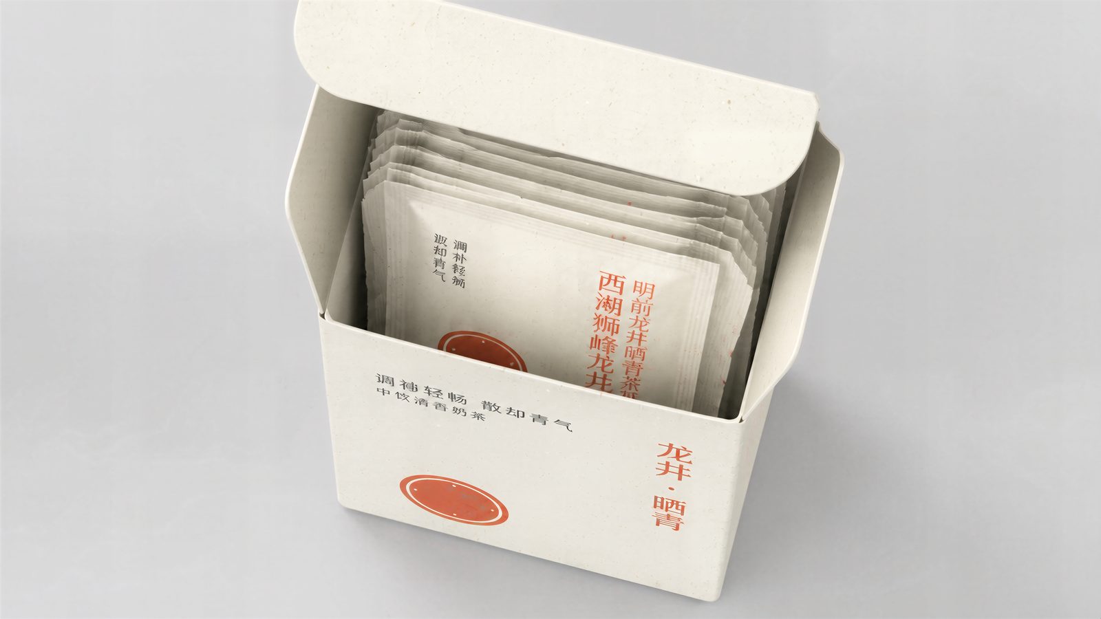 打开的茶盒